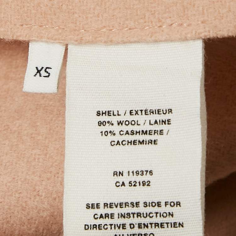 Pre Owned Helmut Lang Pink Wool Open Front Mid-Length Coat XS