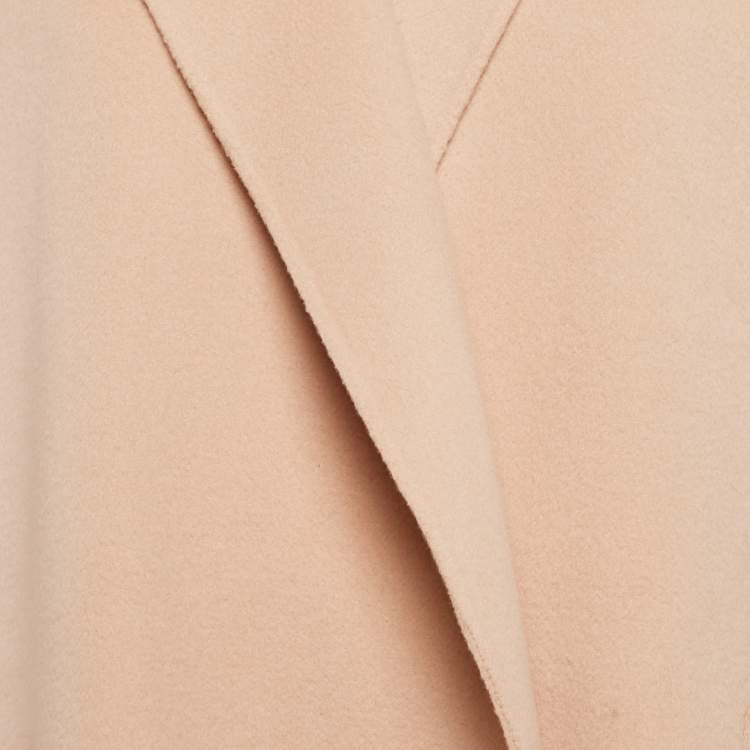 Pre Owned Helmut Lang Pink Wool Open Front Mid-Length Coat XS