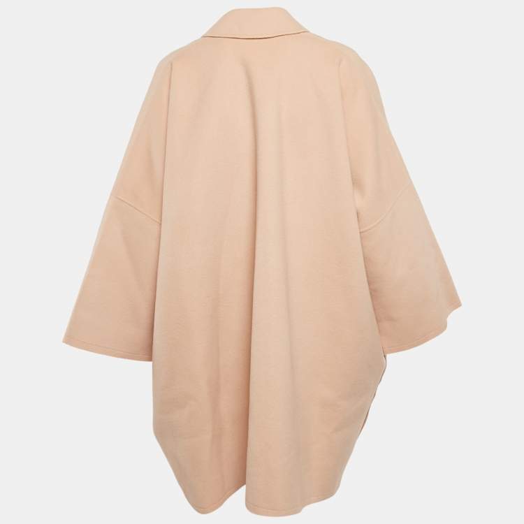 Pre Owned Helmut Lang Pink Wool Open Front Mid-Length Coat XS