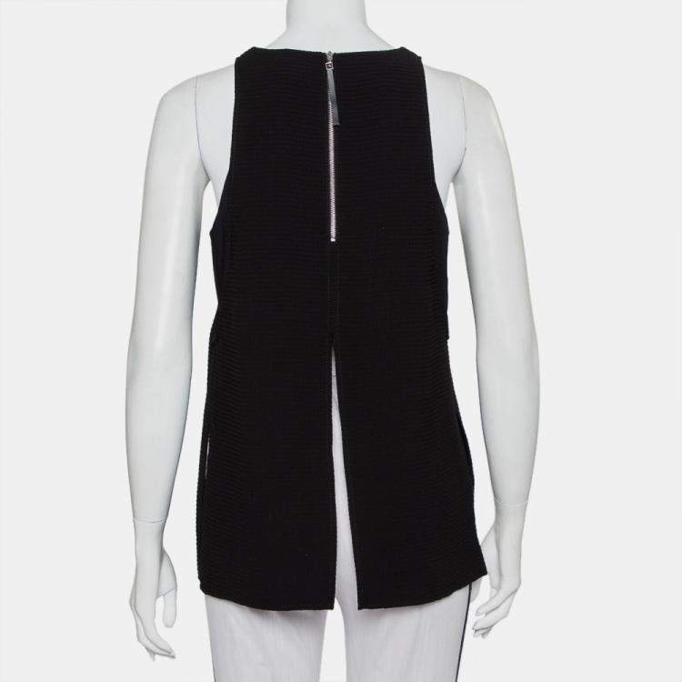 Pre Owned Helmut Lang Black Textured Synthetic Raze Tank Top M 