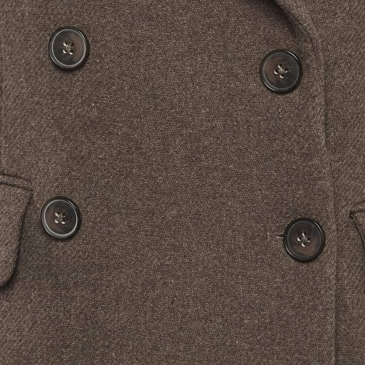 Pre Owned Helsa Brown Wool Double Breasted Blazer M