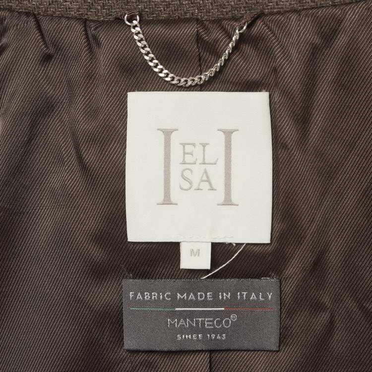 Pre Owned Helsa Brown Wool Double Breasted Blazer M