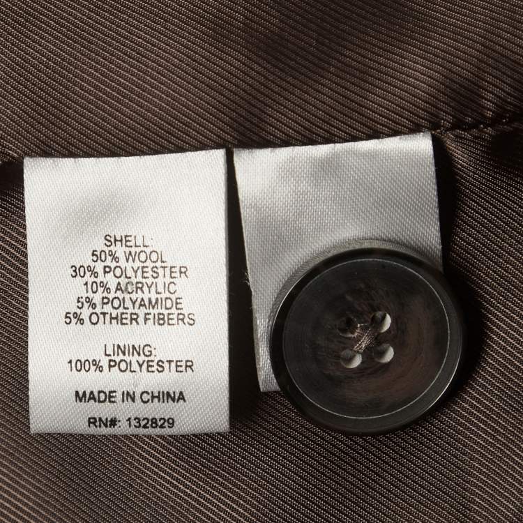 Pre Owned Helsa Brown Wool Double Breasted Blazer M