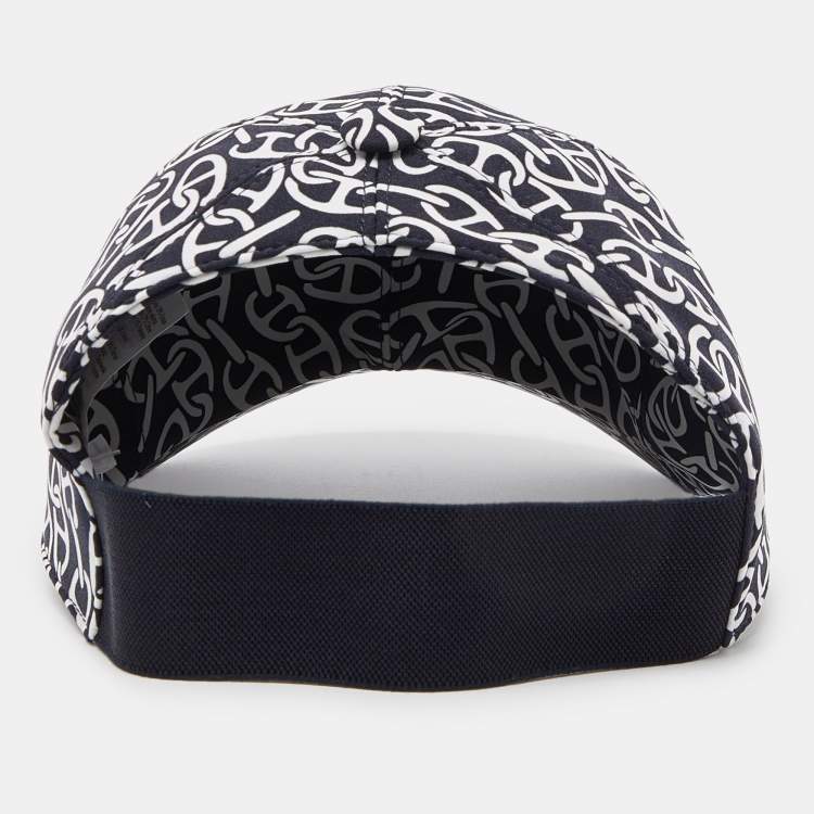 Pre Owned Hermes Navy Blue Ilona Naoussa Printed Jersey Cap S