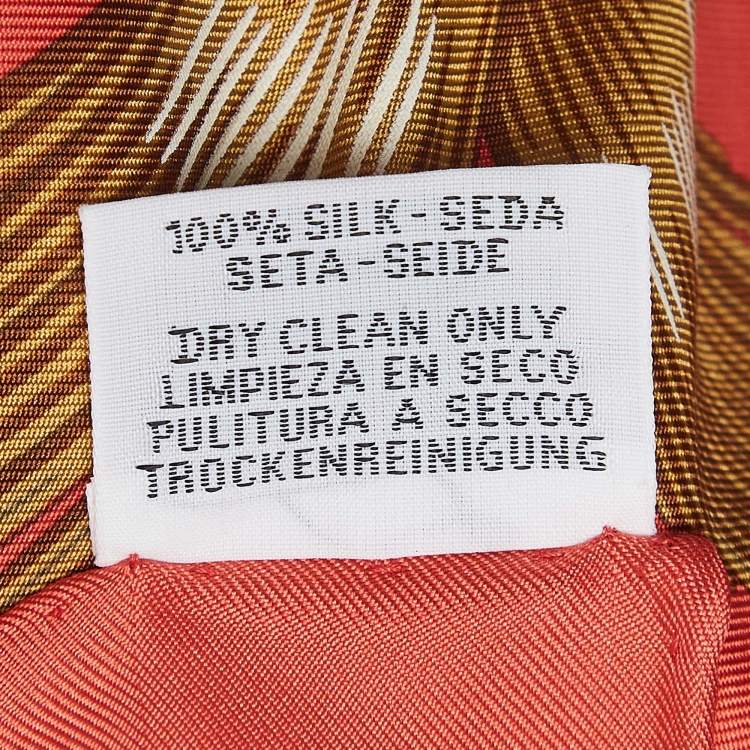 Pre Owned Hermes Orange Silk Harnais de Coeur scarf