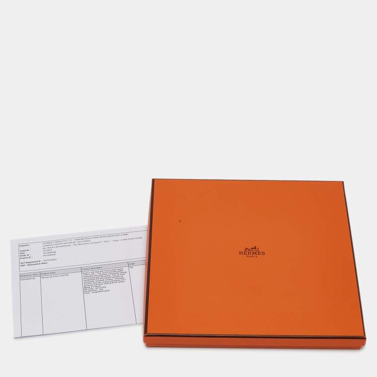 Pre Owned Hermes Orange Silk Harnais de Coeur scarf