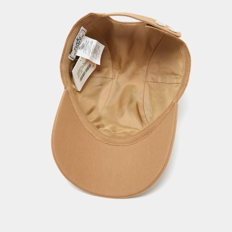 Pre Owned Hermes Camel Beige Davis H Sellier Cotton Baseball Cap Size 57