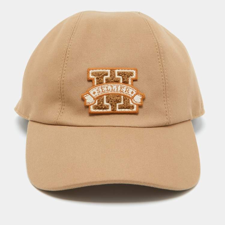 Pre Owned Hermes Camel Beige Davis H Sellier Cotton Baseball Cap Size 57