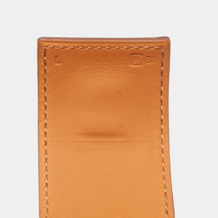 Pre Owned Hermès Collier De Chien Red Leather Gold Plated Bracelet