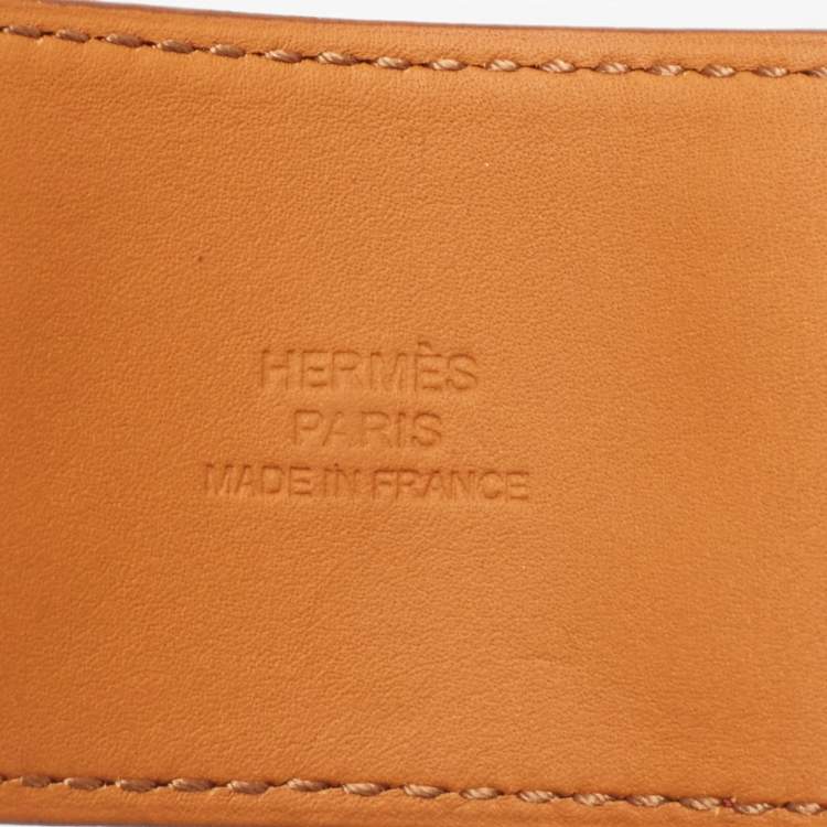 Pre Owned Hermès Collier De Chien Red Leather Gold Plated Bracelet