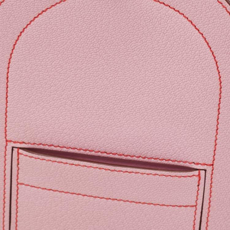 Pre Owned Hermes Mauve Sylvestre Chevre Mysore Leather In-the-Loop Phone To Go GM Case