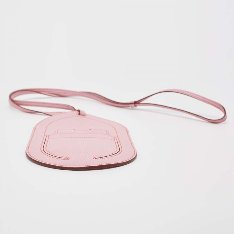 Pre Owned Hermes Mauve Sylvestre Chevre Mysore Leather In-the-Loop Phone To Go GM Case