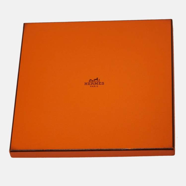 Pre Owned Hermes Orange Silk Twill Etriers Scarf 