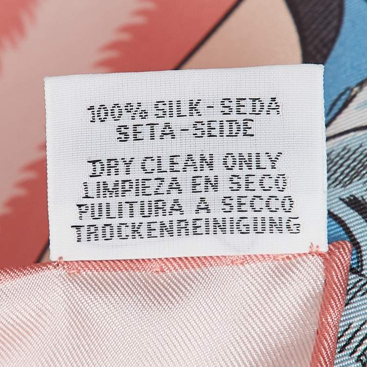 Pre Owned Hermès Pink/Blue Printed Silk Double Face Dress Code Scarf