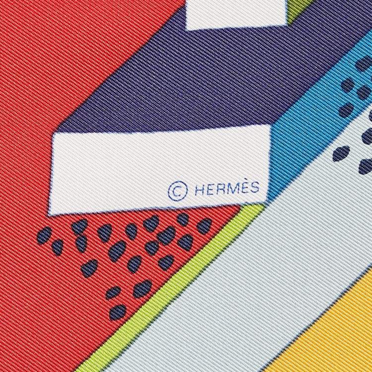 Pre Owned Hermes Multicolor Printed Silk A Summer Day Scarf 