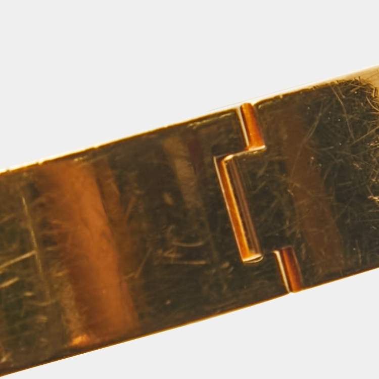 Pre Owned Hermès Clic H Enamel Gold Plated Bracelet