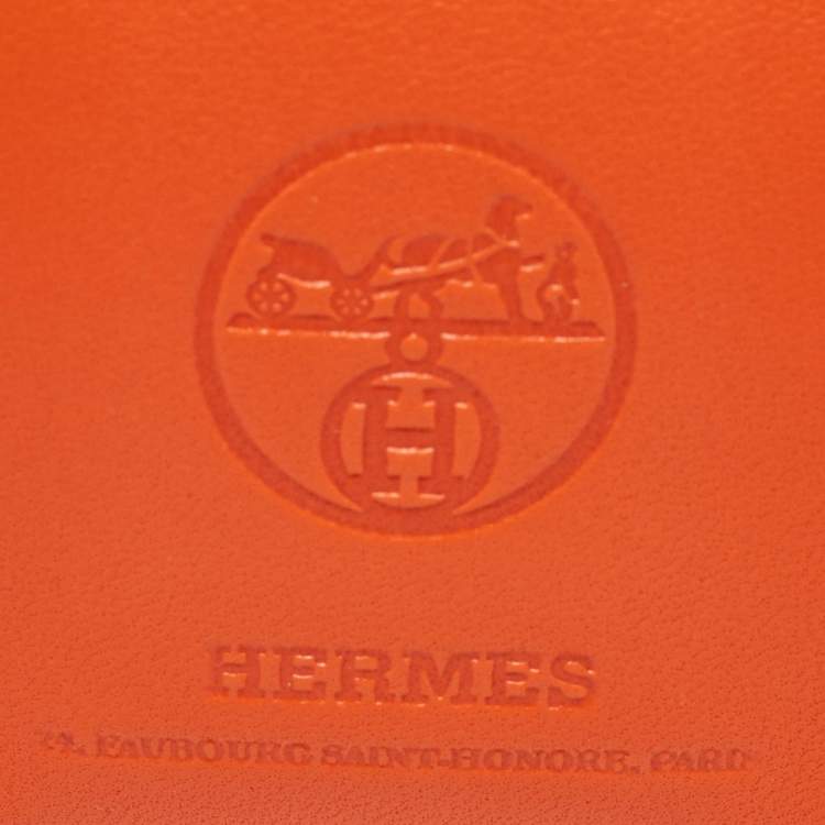Pre Owned Hermes Feu/Gold Milo Lambskin and Swift Leather Shopping Bag Charm