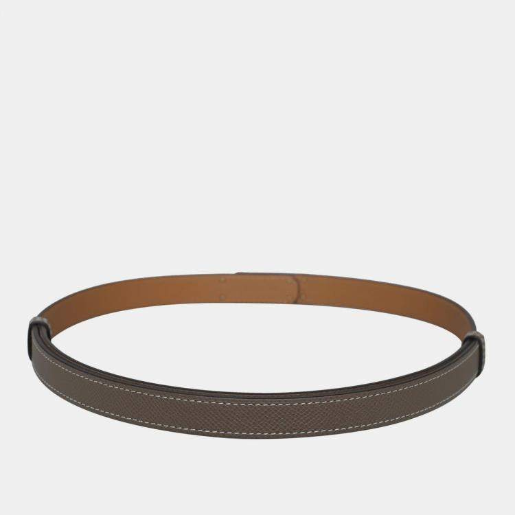 Pre Owned Hermes Etoupe Togo Leather Kelly Belt