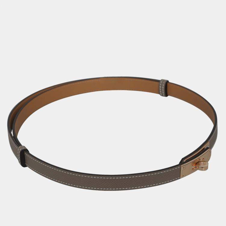 Pre Owned Hermes Etoupe Togo Leather Kelly Belt