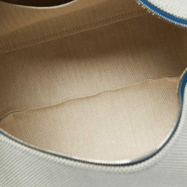 Pre Owned Hermes Bleu Nattier Canvas Large Bride-a-Brac Cabriole Pouch