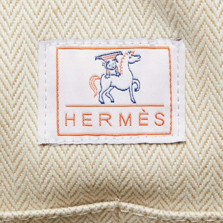 Pre Owned Hermes Bleu Nattier Canvas Large Bride-a-Brac Cabriole Pouch