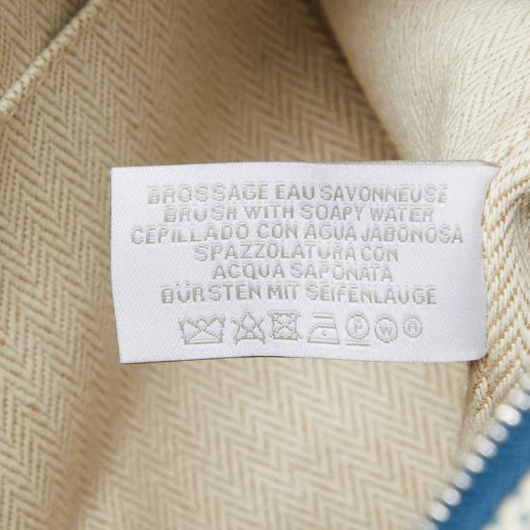 Pre Owned Hermes Bleu Nattier Canvas Large Bride-a-Brac Cabriole Pouch