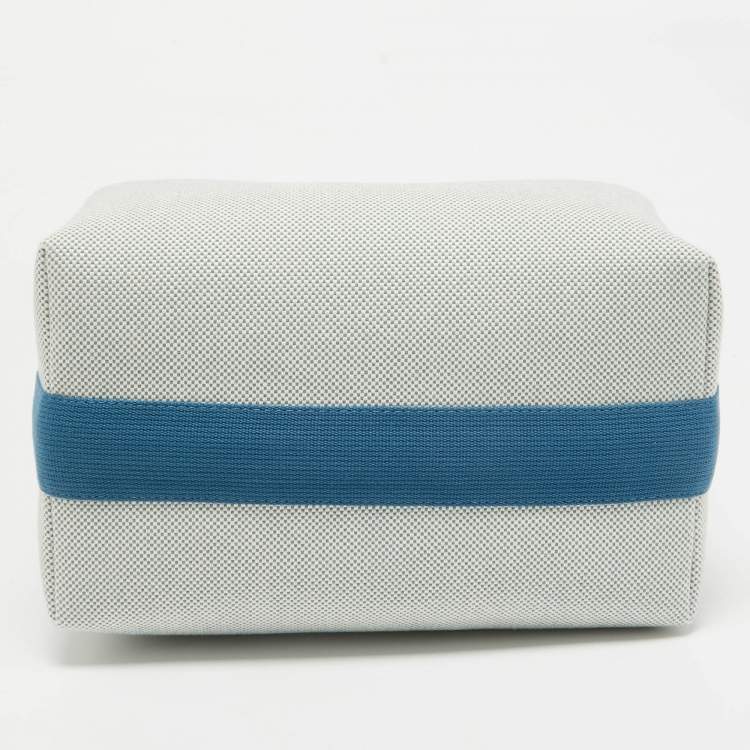 Pre Owned Hermes Bleu Nattier Canvas Large Bride-a-Brac Cabriole Pouch