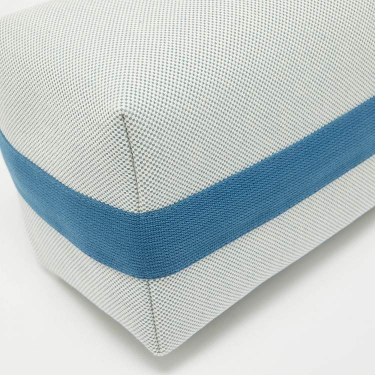 Pre Owned Hermes Bleu Nattier Canvas Large Bride-a-Brac Cabriole Pouch