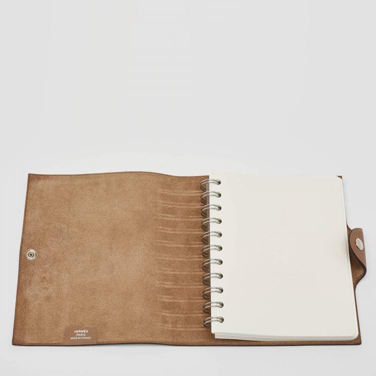 Pre Owned Hermes Etoupe Togo Leather Ulysse PM Notebook Cover