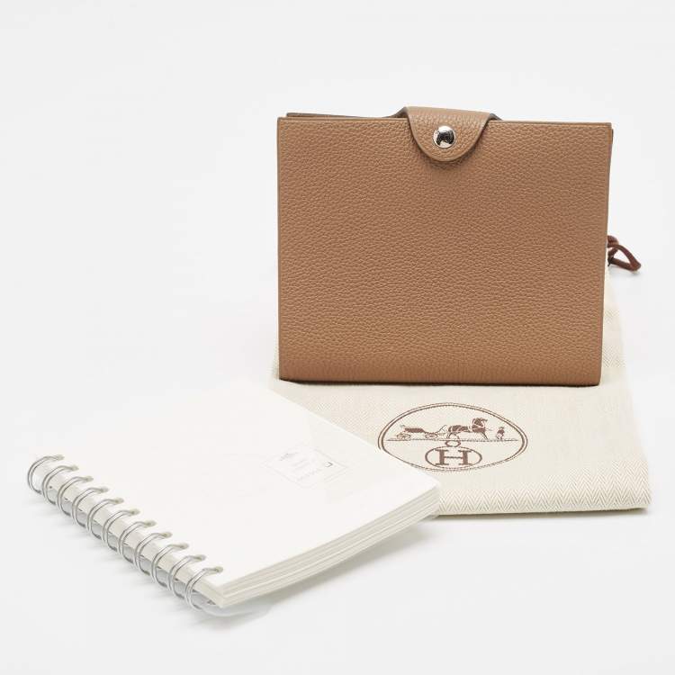 Pre Owned Hermes Etoupe Togo Leather Ulysse PM Notebook Cover
