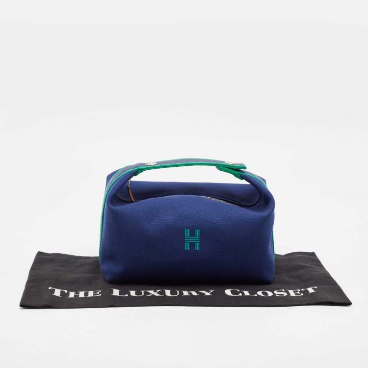 Pre Owned Hermès Marine Canvas Large Bride-a-Brac Pouch