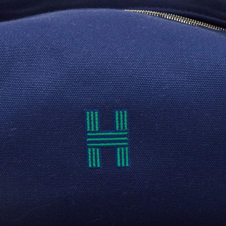 Pre Owned Hermès Marine Canvas Large Bride-a-Brac Pouch