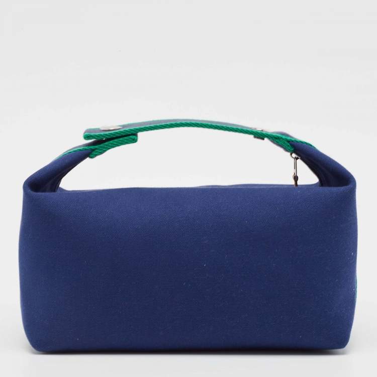 Pre Owned Hermès Marine Canvas Large Bride-a-Brac Pouch
