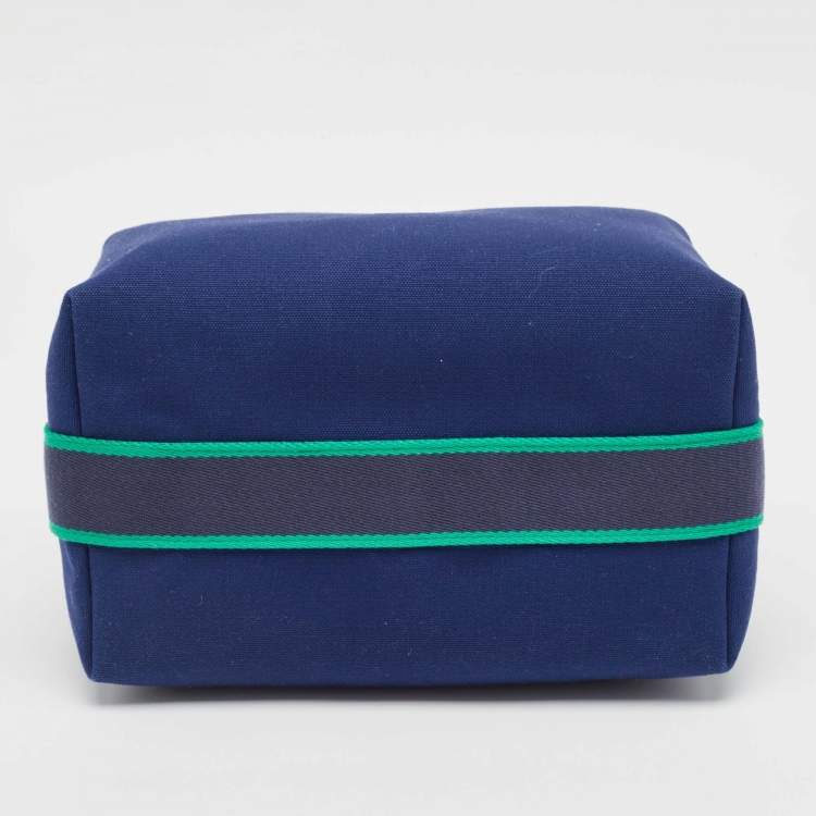 Pre Owned Hermès Marine Canvas Large Bride-a-Brac Pouch