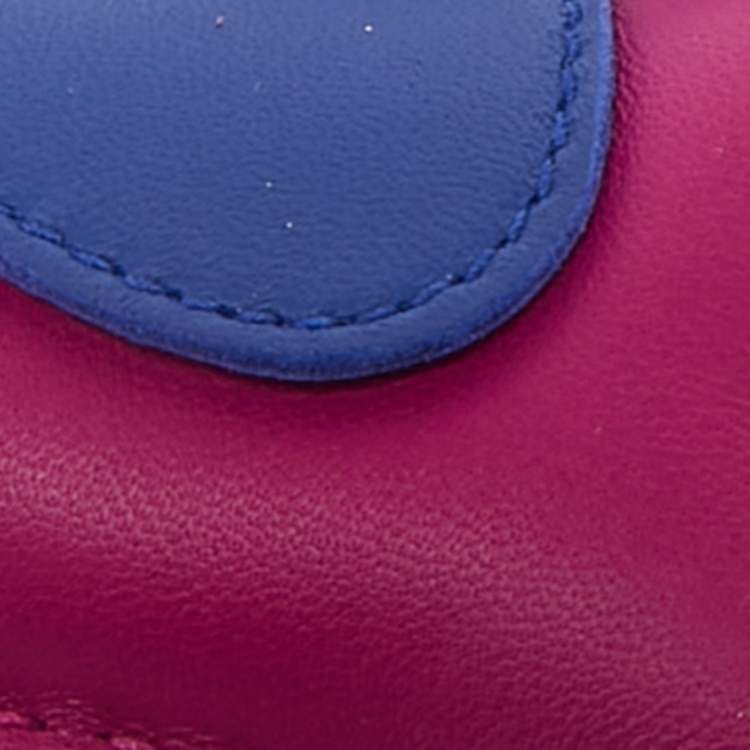 Pre Owned Hermes Rose Pourpre/Malachite/Bleu Electrique Milo Leather GriGri Rodeo Bag Charm MM