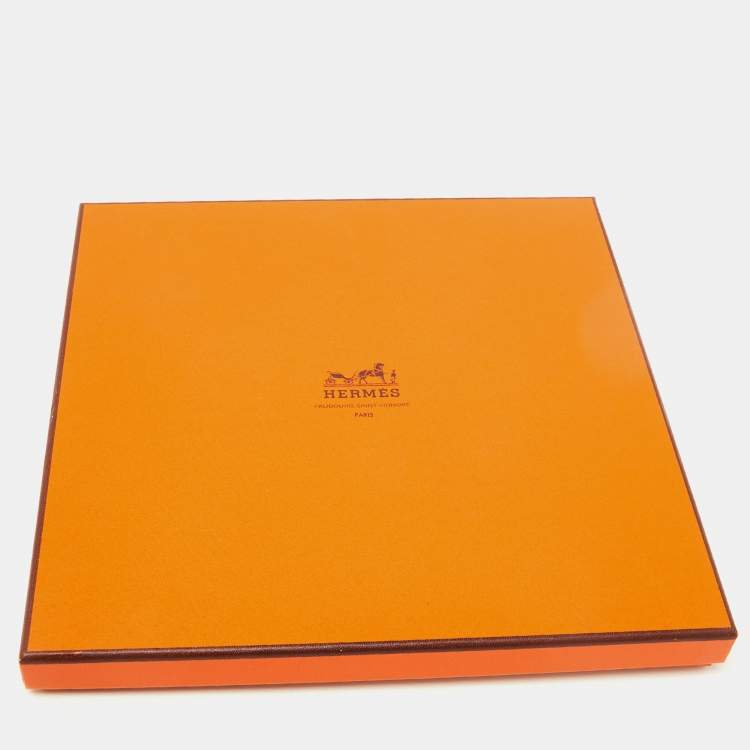 Pre Owned Hermes Red La Maison Des Carrés Silk Scarf