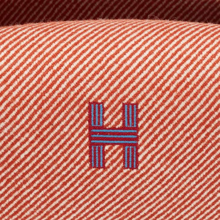 Pre Owned Hermes Rouge/Bleu H Natte Merino Wool Small Bride-a-Brac Pouch