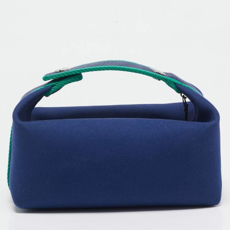 Pre Owned Hermes Marine Canvas Small Bride-a-Brac Pouch