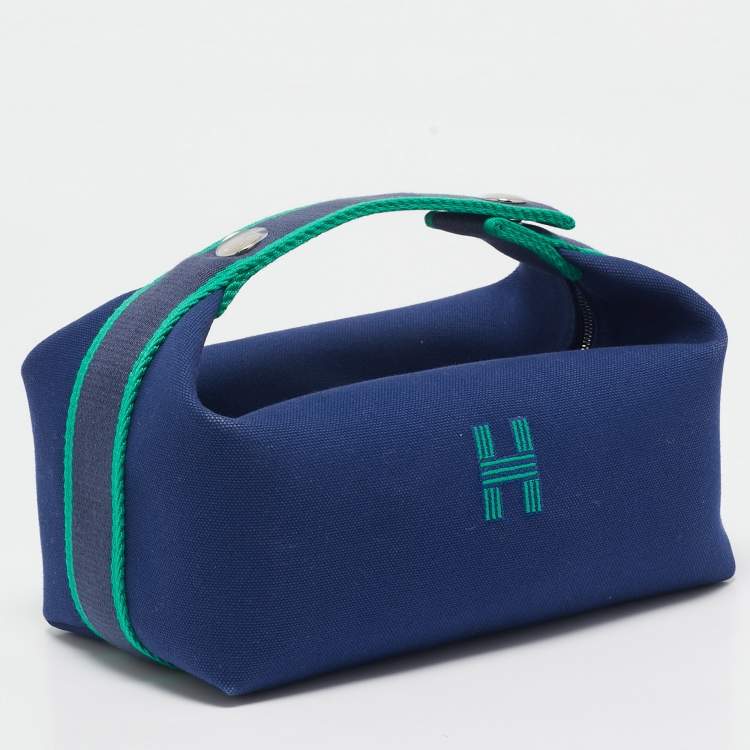 Pre Owned Hermes Marine Canvas Small Bride-a-Brac Pouch