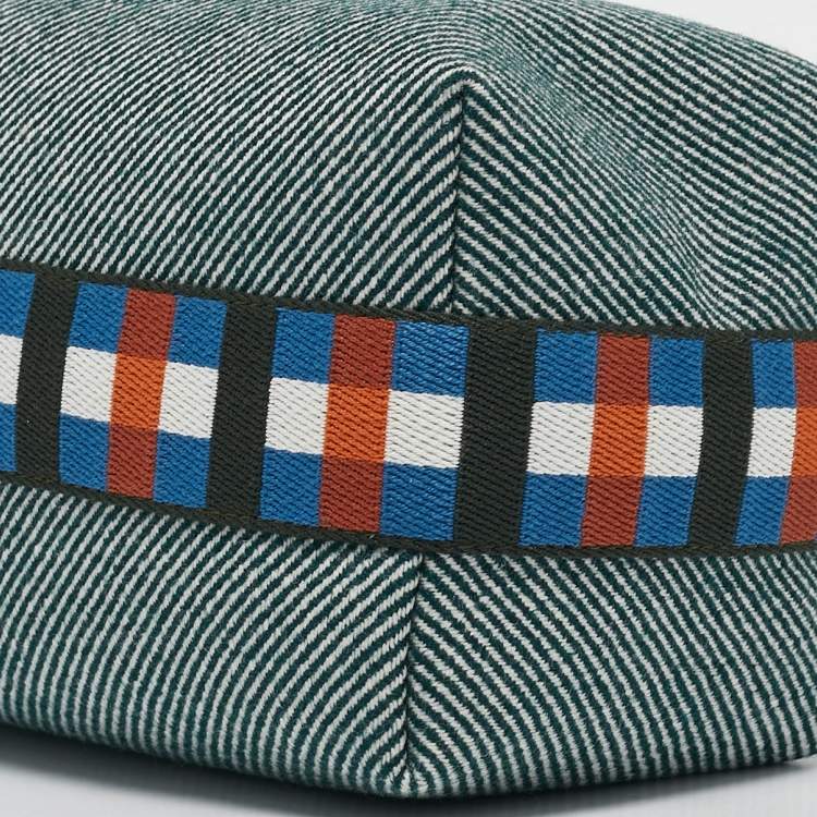 Pre Owned Hermes Vert Foret Wool Small Bride-a-Brac Natte Pouch