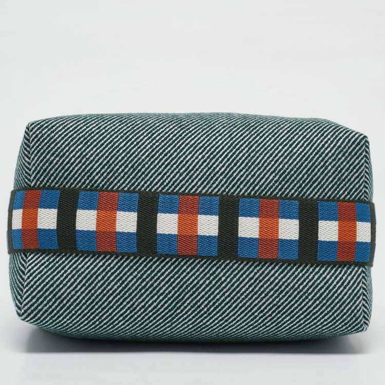 Pre Owned Hermes Vert Foret Wool Small Bride-a-Brac Natte Pouch