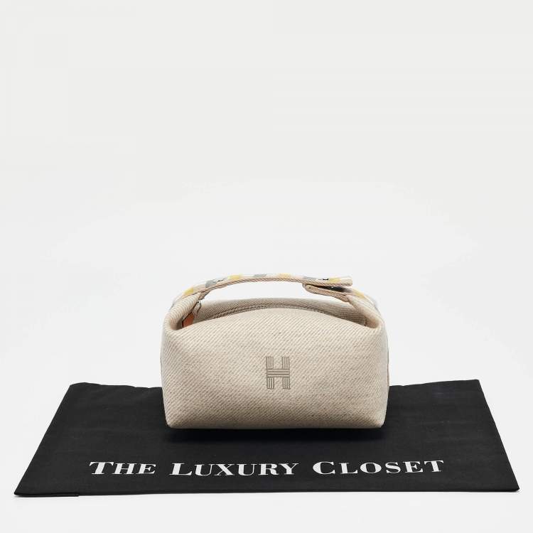 Pre Owned Hermès Seigle Wool Small Bride-a-Brac Au Carre Pouch