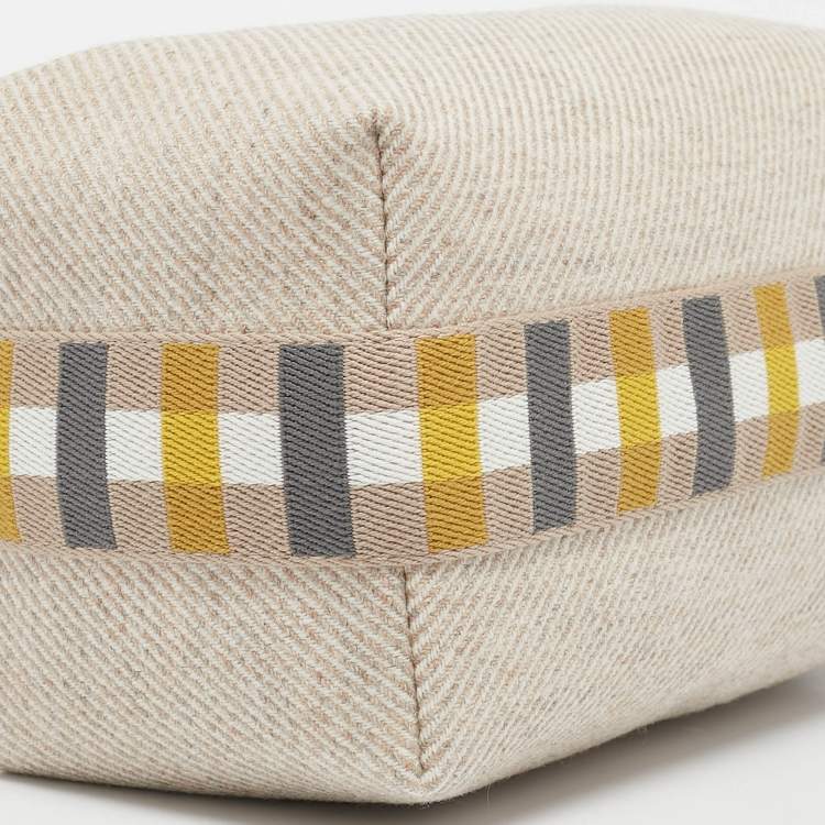 Pre Owned Hermès Seigle Wool Small Bride-a-Brac Au Carre Pouch