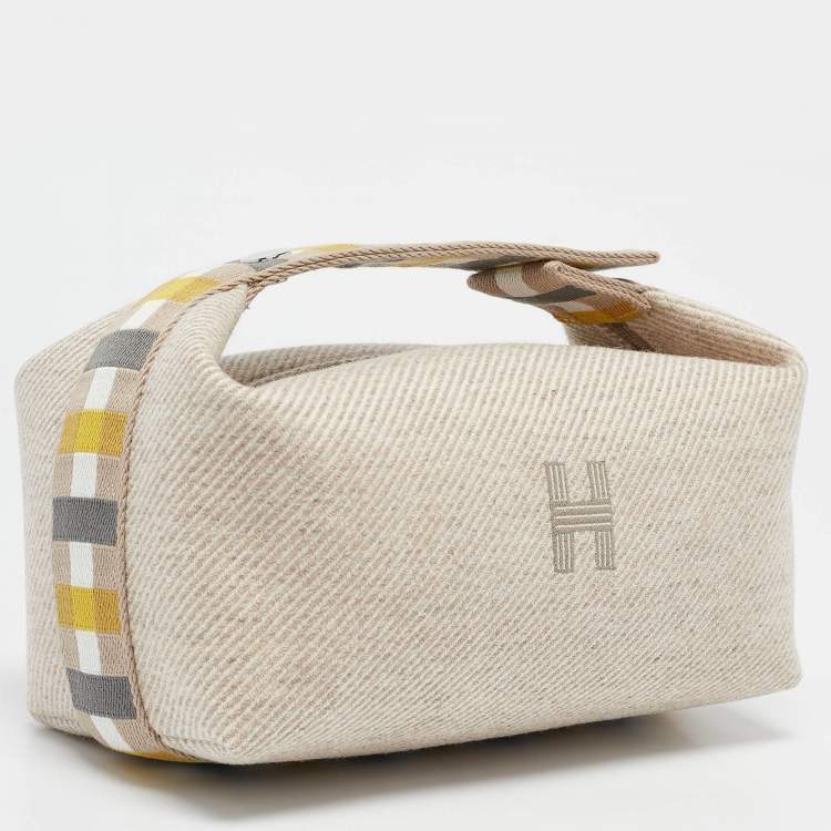 Pre Owned Hermès Seigle Wool Small Bride-a-Brac Au Carre Pouch