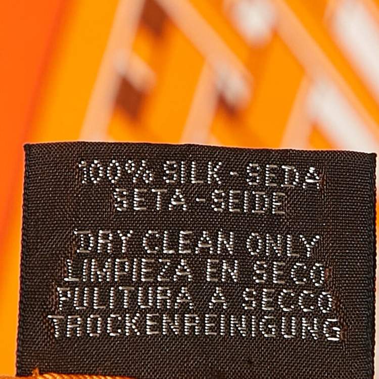 Pre Owned Hermès Orange Print Silk Masan & Masan Scarf