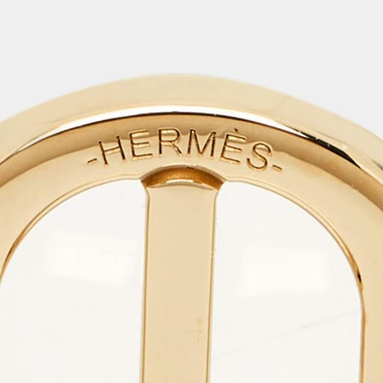 Pre Owned Herrmes Mini Boucle Rose Gold Plated Twilly Ring