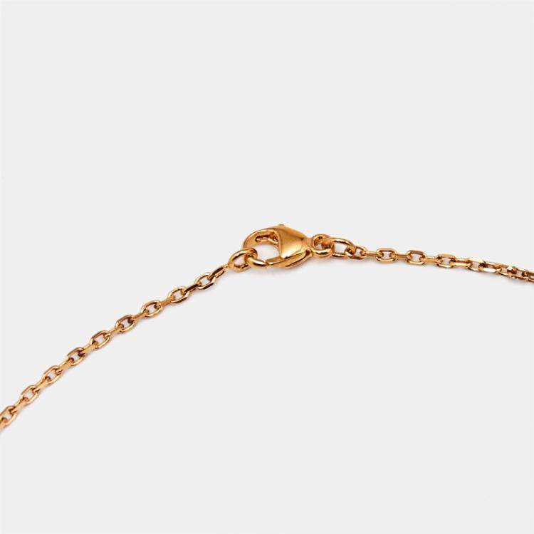 Pre Owned Hermes Mini Pop H Enamel Gold Plated Necklace