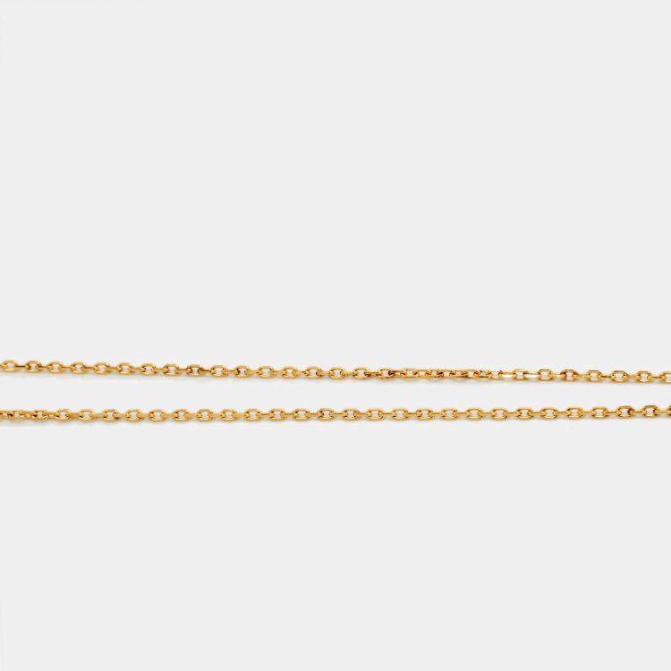 Pre Owned Hermes Mini Pop H Enamel Gold Plated Necklace