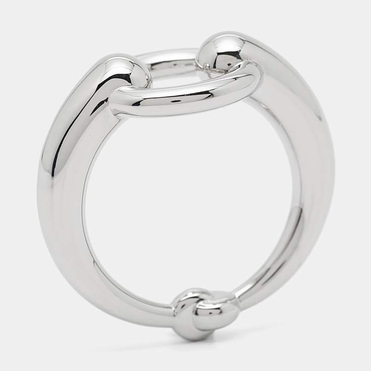 Pre Owned Hermès Mors Palladium Plated Scarf 90 Ring