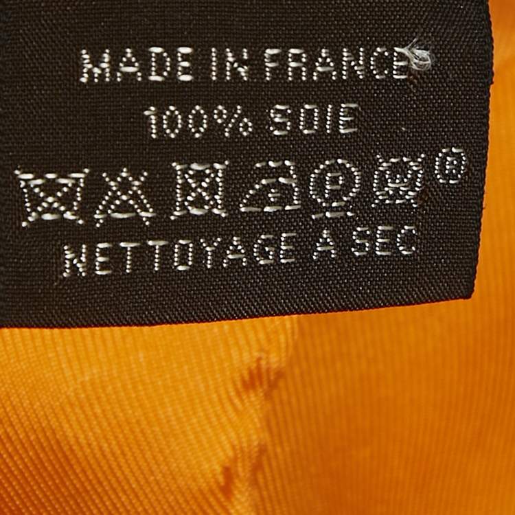 Pre Owned Hermes Orange Silk Perspective II Scarf 